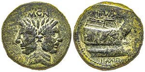 Sextus Pompeius As, 42-38 avant J.-C., AE ... 