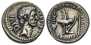Octavianus Denarius, 40 avant J.C., AG 4.14 ... 