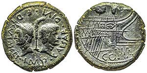 Dupondius, Lugdunum, environ 36 avant J.C., ... 