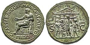 Caligula 37-41  Sestertius, 37-38, AE 27.09 ... 