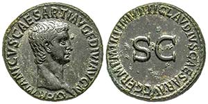 Claudius 41-54 As, Rome, AE 13.88 g. Avers : ... 