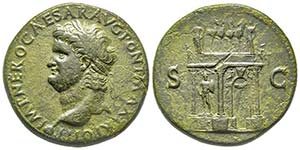 Nero 54-68 Sestertius, Lugdunum, 65, AE ... 