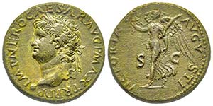 Nero 54-68 Dupondius, Lugdunum, 66, AE 13.01 ... 