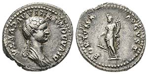 Domitianus pour Diva Domitilla  Denarius, ... 