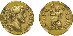 Antoninus Pius 138-161 Aureus, Rome, 145, AU ... 