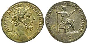 Marcus Aurelius 161-180  Sestertius, Rome, ... 
