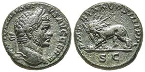 Caracalla 198-217 As, Rome, 217, AE 9.75 g.  ... 