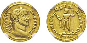 Diocletianus 284 - 286 Aureus, Rome, AU 5.67 ... 