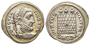 Constantius I 305-306  Argenteus, Serdica, ... 