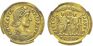 Gratianus 375-383  Solidus, Thessalonique, ... 