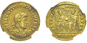 Valentinianus II 375-392 Solidus, Treveri, ... 