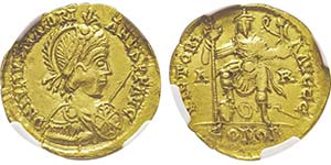 Maioranus 457–461 Solidus, Arles, 458-461, ... 