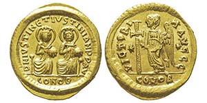 Justin I et Justinian I 527 Solidus hybride ... 