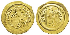 Cunipertus 686-700 Tremissis, avec lettre M ... 