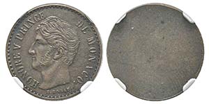 Monaco, Honoré V 1819-1841 1/2 Francs, ... 