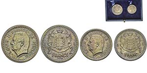 Monaco, Louis II 1922-1949 Coffret avec 1 et ... 
