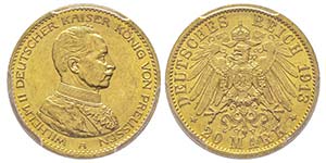 Prussie Wilhelm II 1888-1918 20 Mark, ... 