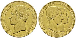 Leopold I 1831-1865 100 Francs, 1853, AU ... 