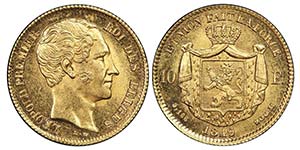 Leopold I 1831-1865 10 Francs, Bruxelles, ... 