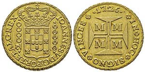 BRÉSIL  Joao V 1706-1750 20000 Reis, Minas ... 