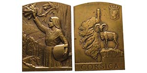 Plaque en bronze, AE 125 g., 50 X 70, par ... 