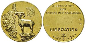Corsica Médaille en or, de lassociation de ... 