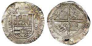 Felipe II 1556-1598 8 Reales, Valladolid, ... 