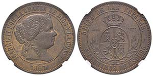 Isabel II 1833-1868 Essai en bronze de 5 ... 