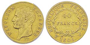 Premier Empire 1804-1814  40 Francs, Lille, ... 