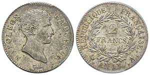 Premier Empire 1804-1814  2 Francs, Paris, ... 