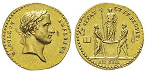Premier Empire 1804-1814  Médaille en or, ... 