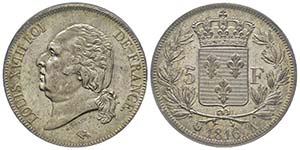 Louis XVIII 1815-1824 5 Francs, Paris, 1816, ... 