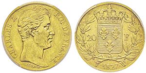 Charles X 1824-1830 20 Francs, Lille, 1827 ... 