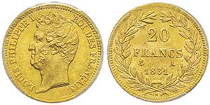 Louis Philippe 1830-1848  20 Francs tranche ... 