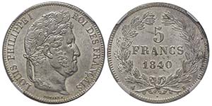Louis Philippe 1830-1848  5 Francs, Rouen, ... 