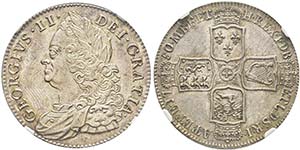 George II 1727-1760
Half Crown, 1750, AG ... 