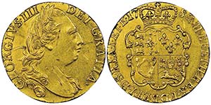 George III 1760-1820 
Guinea, 1782, AU 8.35 ... 