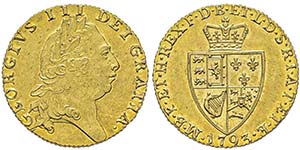 George III 1760-1820 
Guinea, 1793, AU 8.4 ... 