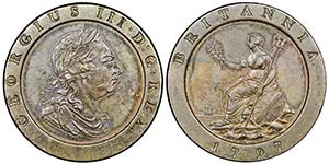 George III 1760-1820 
2 Pence, SOHO, 1797, ... 