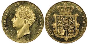 George IV 1820-1830
Half sovereign, 1826, AU ... 