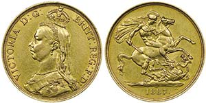 Victoria 1837-1901  
2 Pounds, 1887, AU 16 ... 