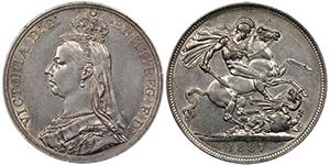 Victoria 1837-1901  
Crown, 1887, AG 28.28 ... 