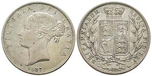 Victoria 1837-1901  
1/2 Crown, 1887, AG ... 