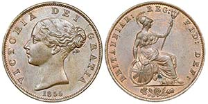 Victoria 1837-1901  
Half Penny, 1855, Cu ... 