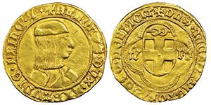 Carlo I 1482-1490
Ducato doro, IV tipo, ND, ... 