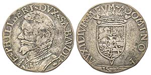 Emanuele Filiberto Duca 1559-1580
Testone, I ... 