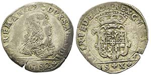Carlo Emanuele II Duca 1648-1675
Mezza Lira, ... 