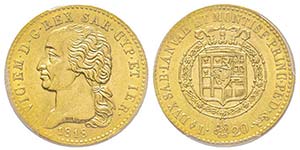 Vittorio Emanuele I 1802-1821
20 lire, ... 