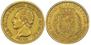 Carlo Felice 1821-1831
80 lire, Torino, 1828 ... 