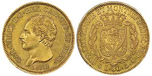 Carlo Felice 1821-1831
80 lire, Genova, 1830 ... 